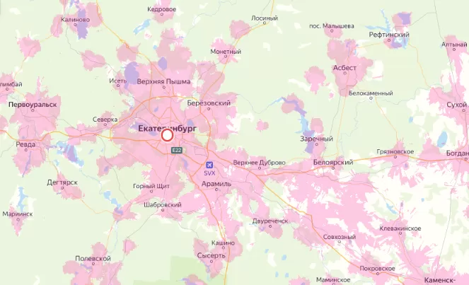 Зона покрытия Мегафон в городе Новый Уренгой и области 
