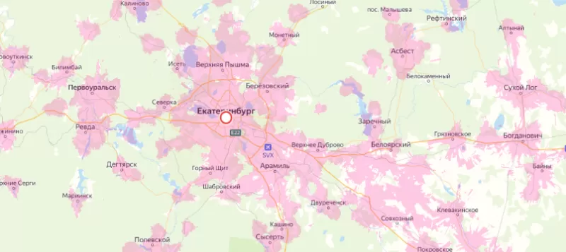 Зона покрытия Билайн в городе Новый Уренгой и области 